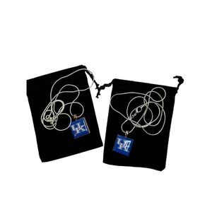 Set of 2 necklaces University of Kentucky my team tag wooden pendant on silver c
